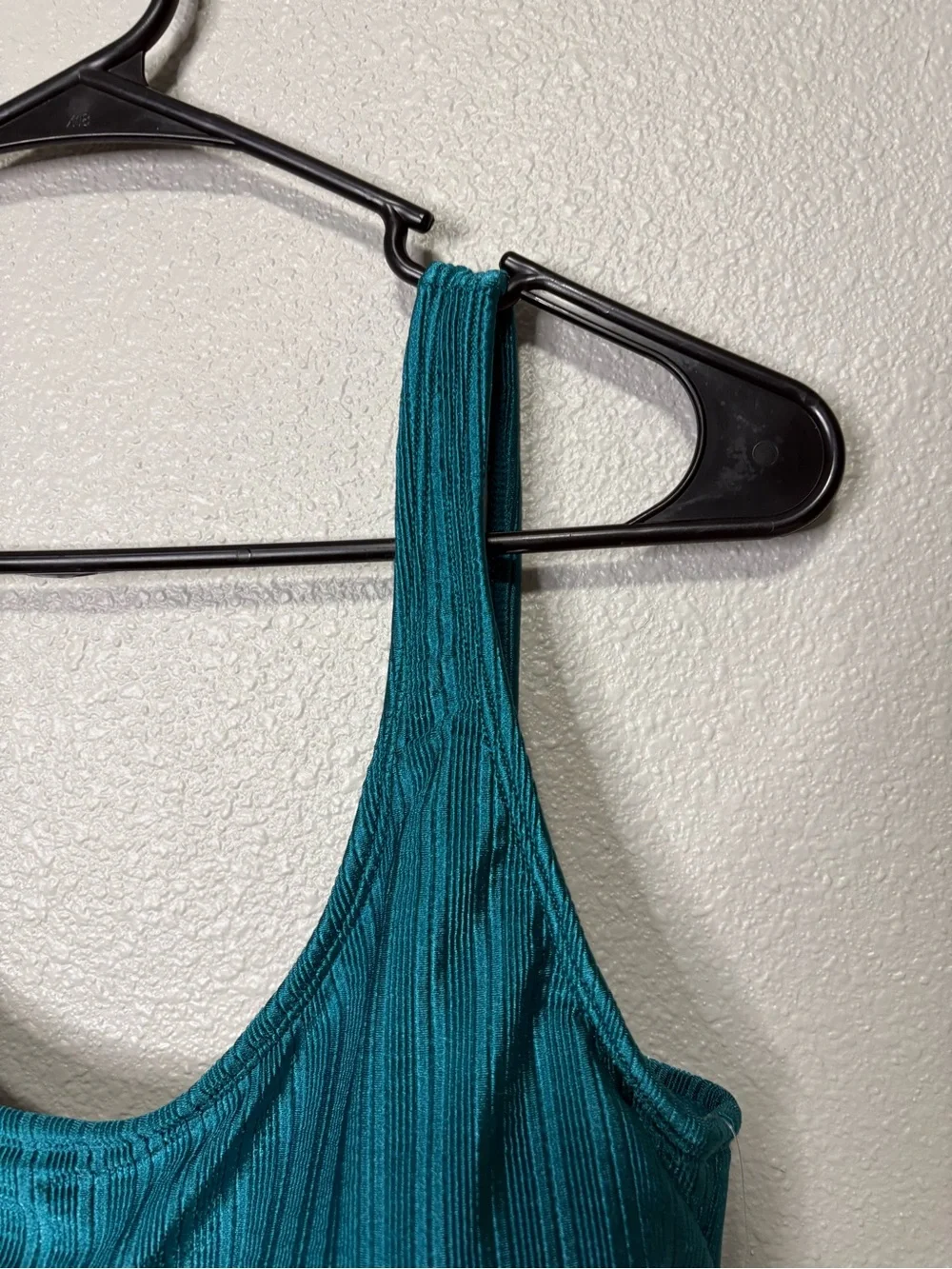 Salt + Cove Shiny Seersucker Over-The-Shoulder Bralette Bikini Top - XL NWT